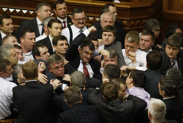 Russia Today: Ukrainian deputies exchange ‘fascist’ insults, start brawl (VIDEO, PHOTOS)