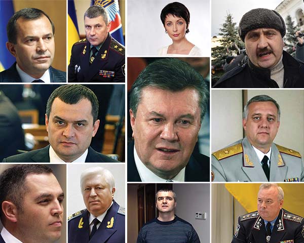Yanukovych heads list of those wanted for crimes