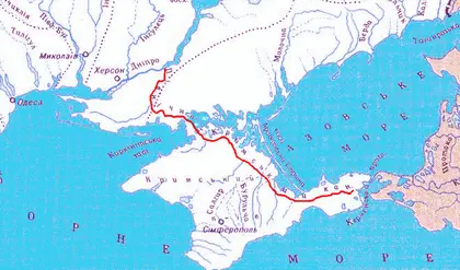 North Crimean Canal supplied with water from two reservoirs