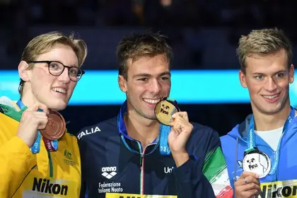 Ukrainian swimmer Romanchuk wins gold at European Short Course Champs