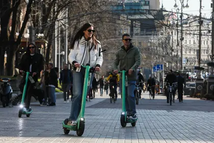 Getting about Kyiv with electric scooters, bikes