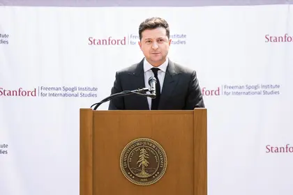Zelensky at Stanford: ‘Russia’s policy is to take, not give’