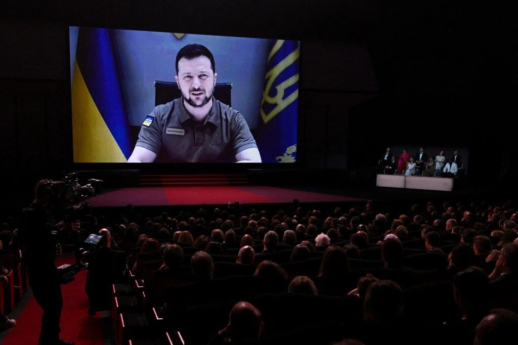 Ukraine President Volodymyr Zelensky Addresses Cannes Film Festival