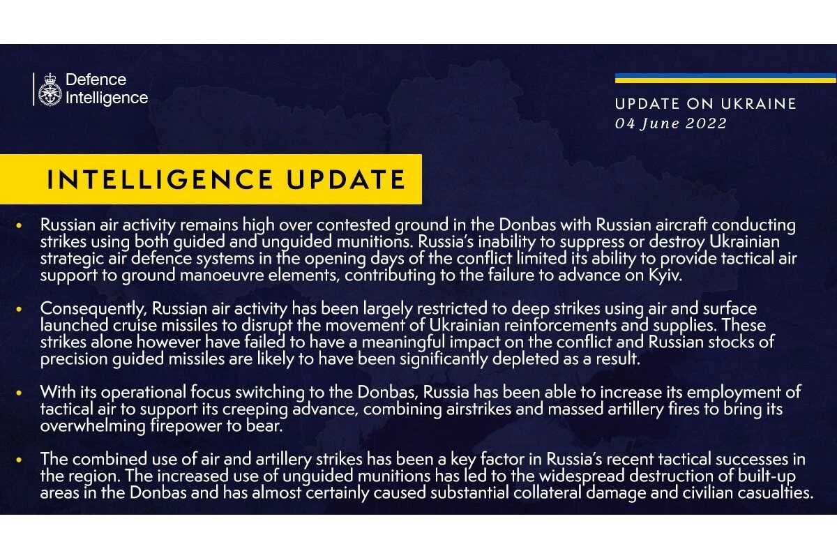 British Defense Intelligence Update, June 4, 2022