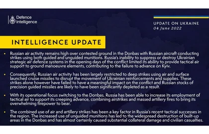British Defense Intelligence Update, June 5, 2022