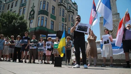 صربيا.. مظاهرة مناهضة للحرب في أوكرانيا