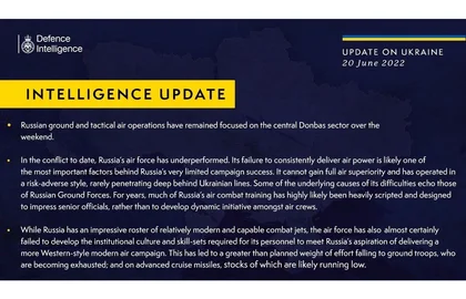 British Defense Intelligence Update, June 20, 2022