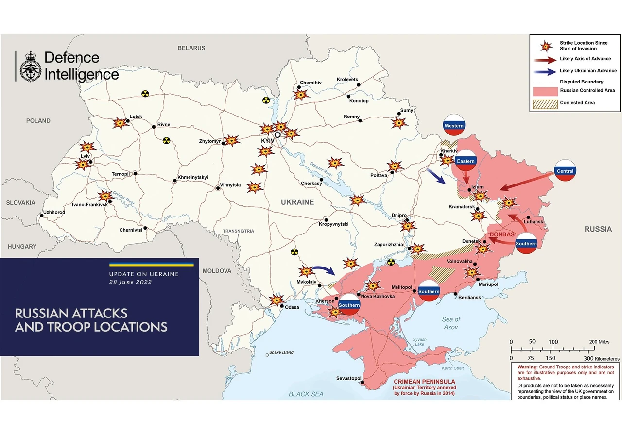 British Defence Intelligence update on situation in Ukraine – 28 June 2022