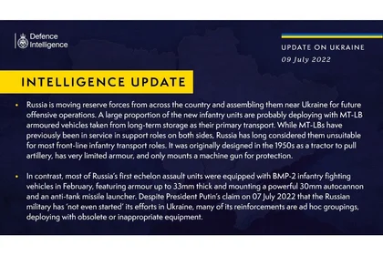 Інформація від військової розвідки Великої Британії про ситуацію в Україні