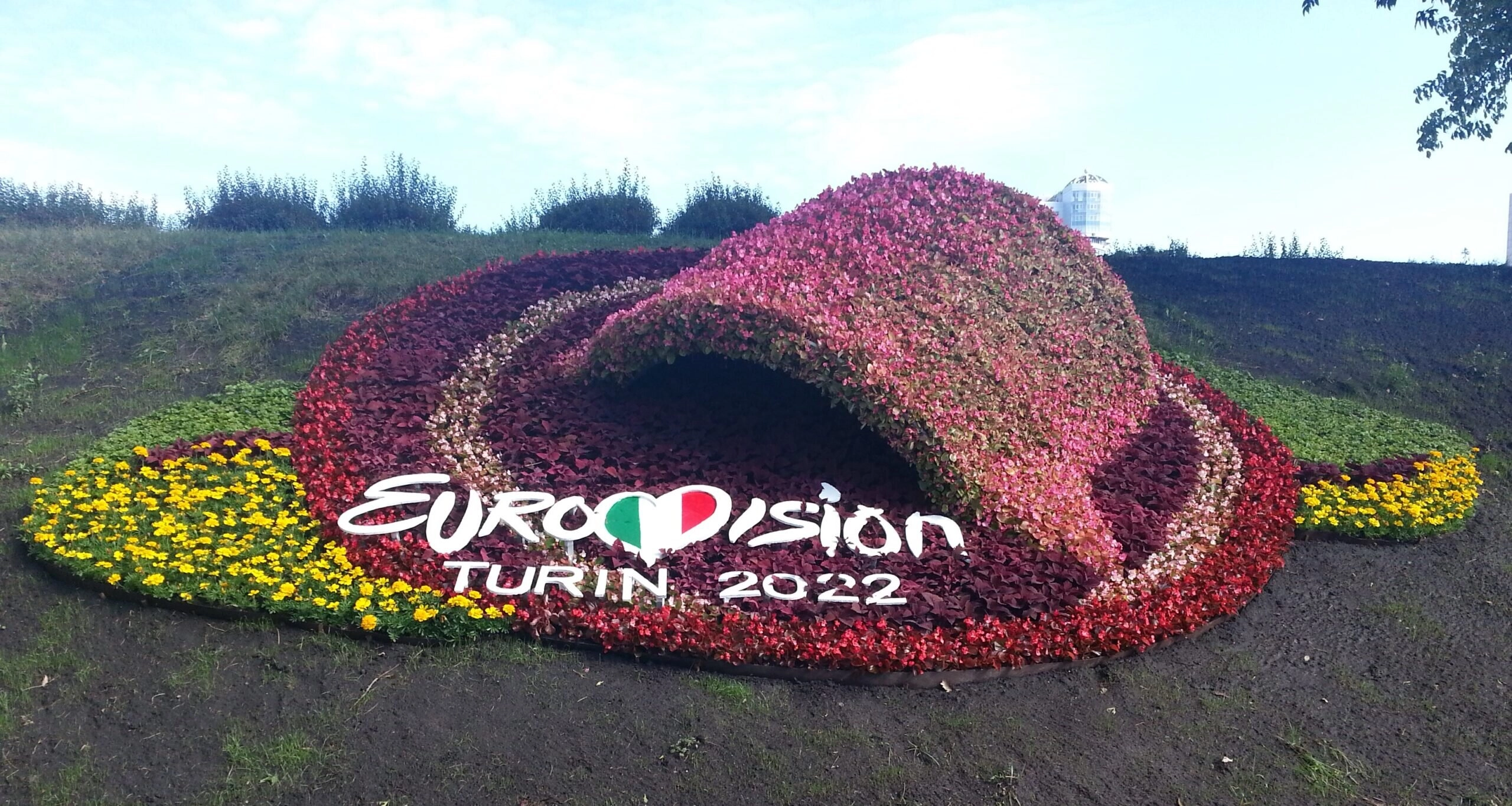 Patriotic-themed flower beds adorn Kyiv