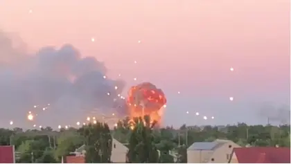 Another Russian Ammunition Warehouse Blows Up in Kherson