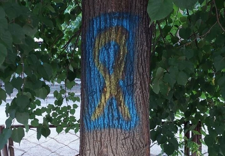 ‘Yellow Ribbon’ Resistant Movement Symbols Appear Across Occupied Kherson