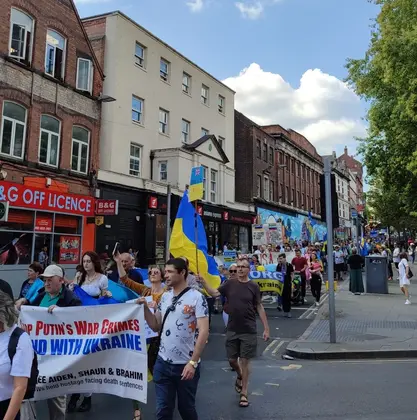 Pro-Ukraine Rally in English Midlands Marks Six Months of War
