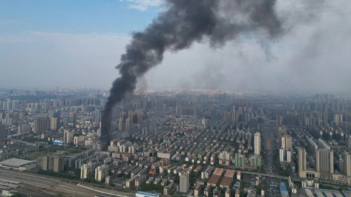 Massive Fire in China Destroys Office Tower