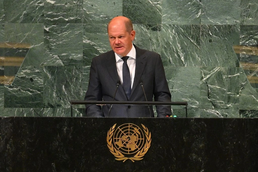 German Chancellor Olaf Scholz Сalls Russia’s Invasion ‘Imperialism’ at UN General Assembly