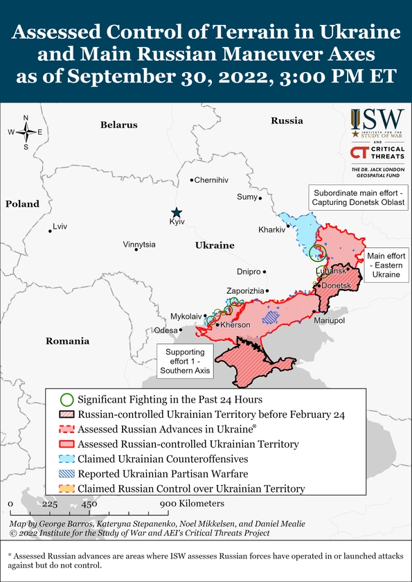 Найновіше від американського Інституту вивчення війни (ISW)