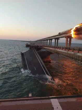 Ukrainian Attack Devastates Logistically-Critical Russia-Crimea Bridge