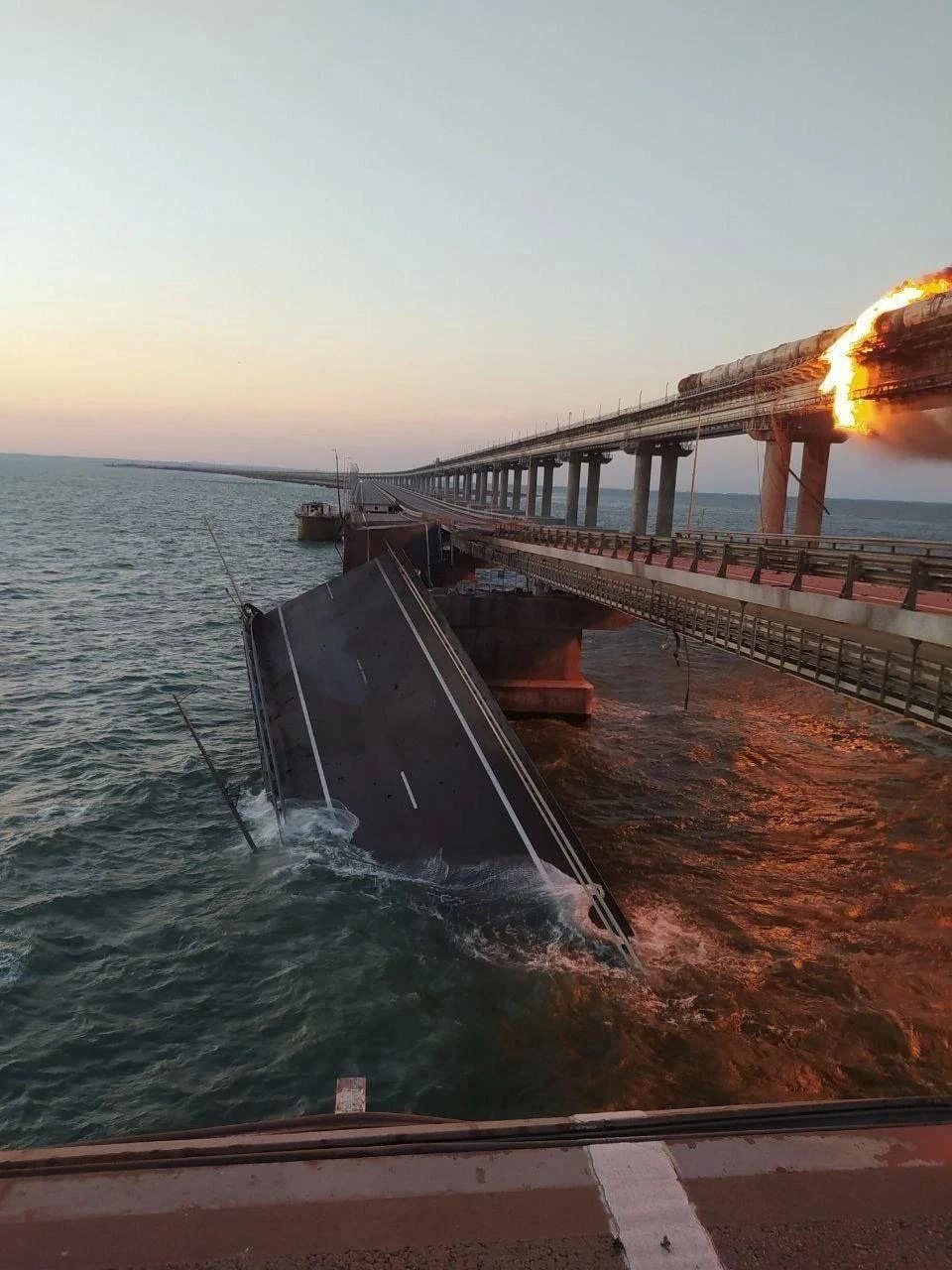 Ukrainian Attack Devastates Logistically-Critical Russia-Crimea Bridge