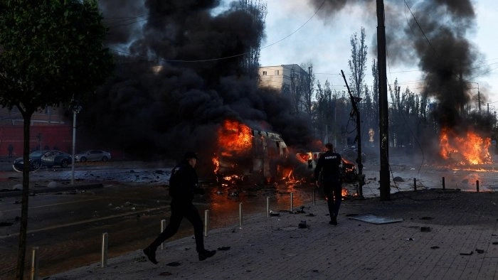 Russia Fires Missile Salvo on Ukraine Before G7 Meeting