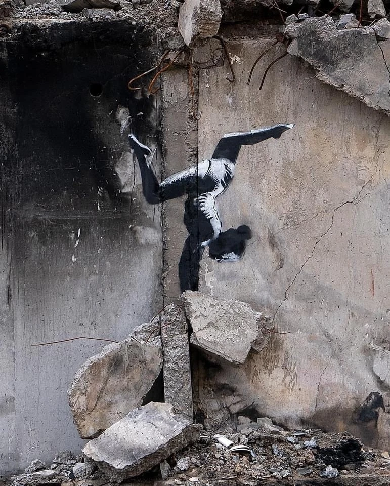 Renowned Artist Banksy Creates in War-Torn Ukraine
