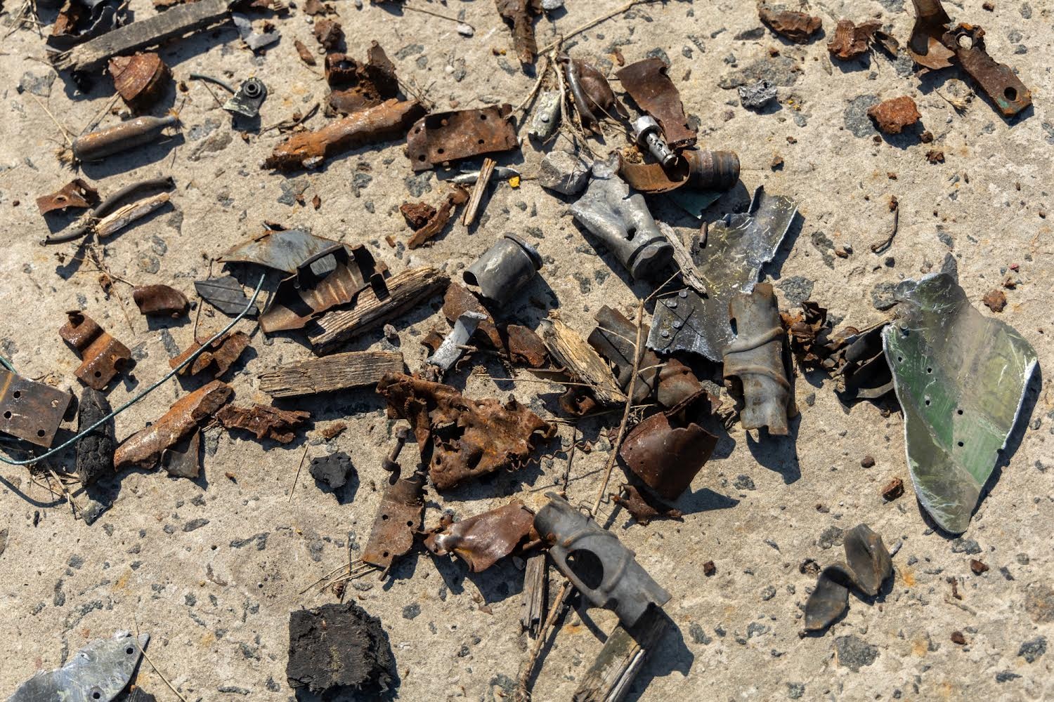 Remains of Russian shells on the territory of the airport