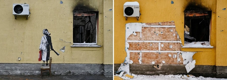 أوكرانيا تعتقل 8 أشخاص بسبب سرقة جدارية بانكسي