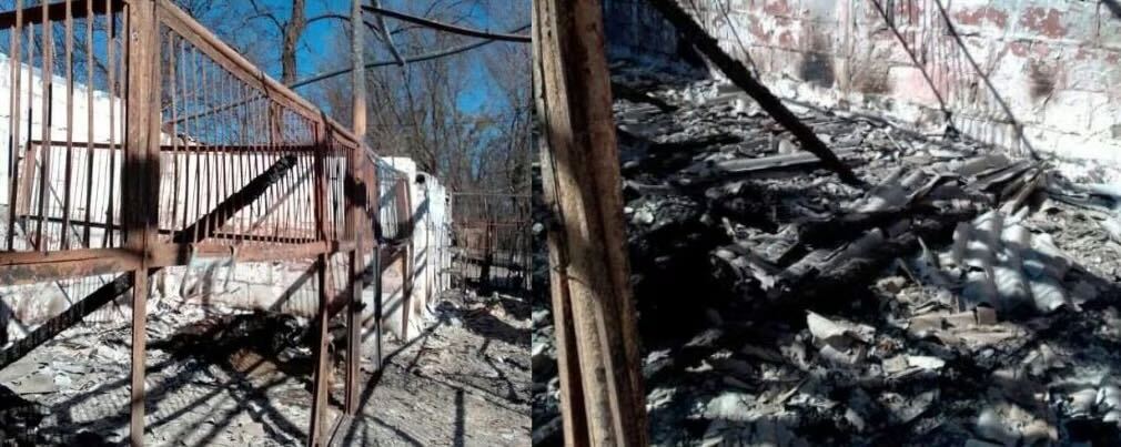 Destroyed stable "Oleksandria" in Hostomel (Kyiv region)