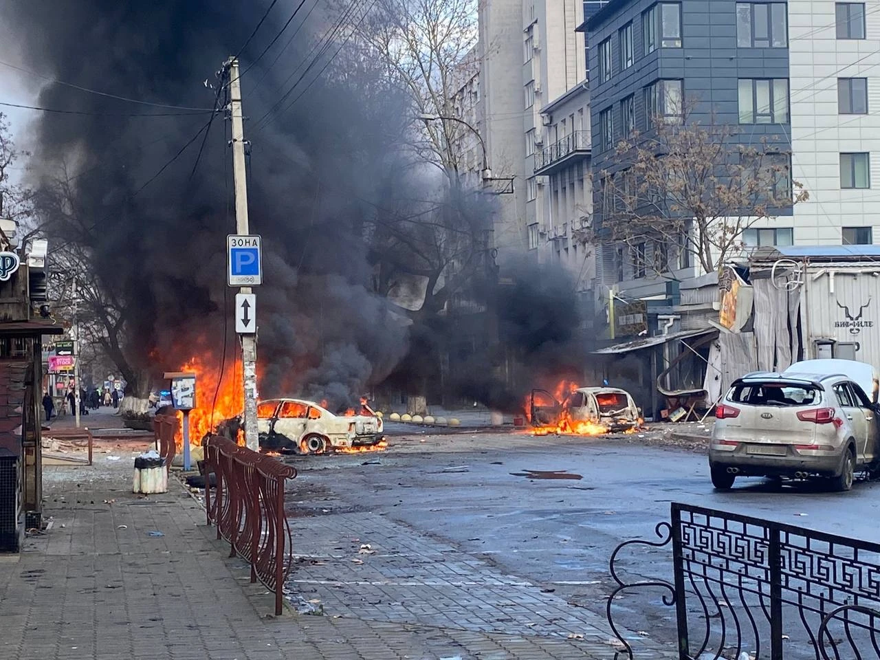 Zelensky Blasts Russian 'Terror' After Kherson City Shelled