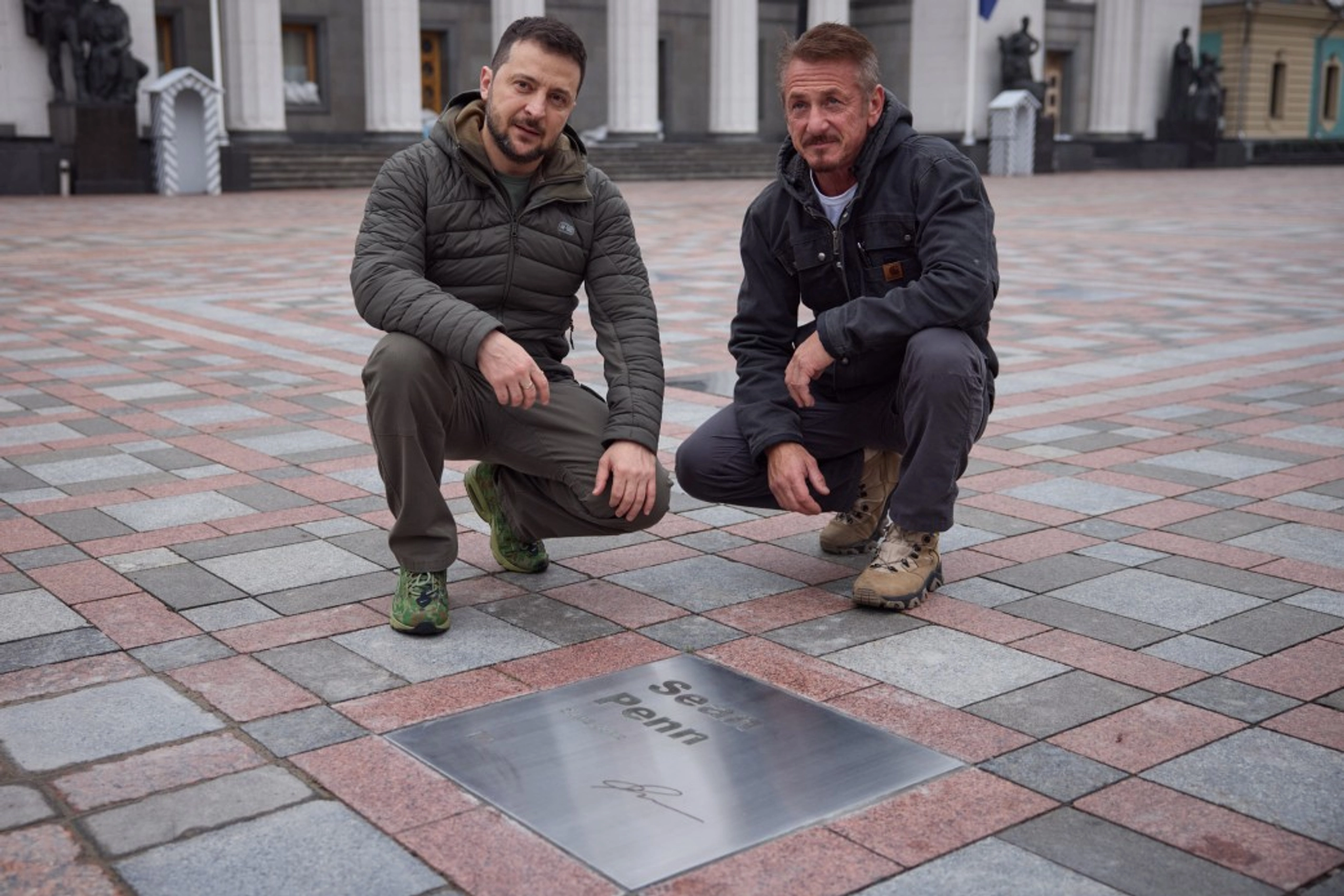 Volodymyr Zelenskyy and Sean Penn, an actor and film director. Photo by the Presidential Office