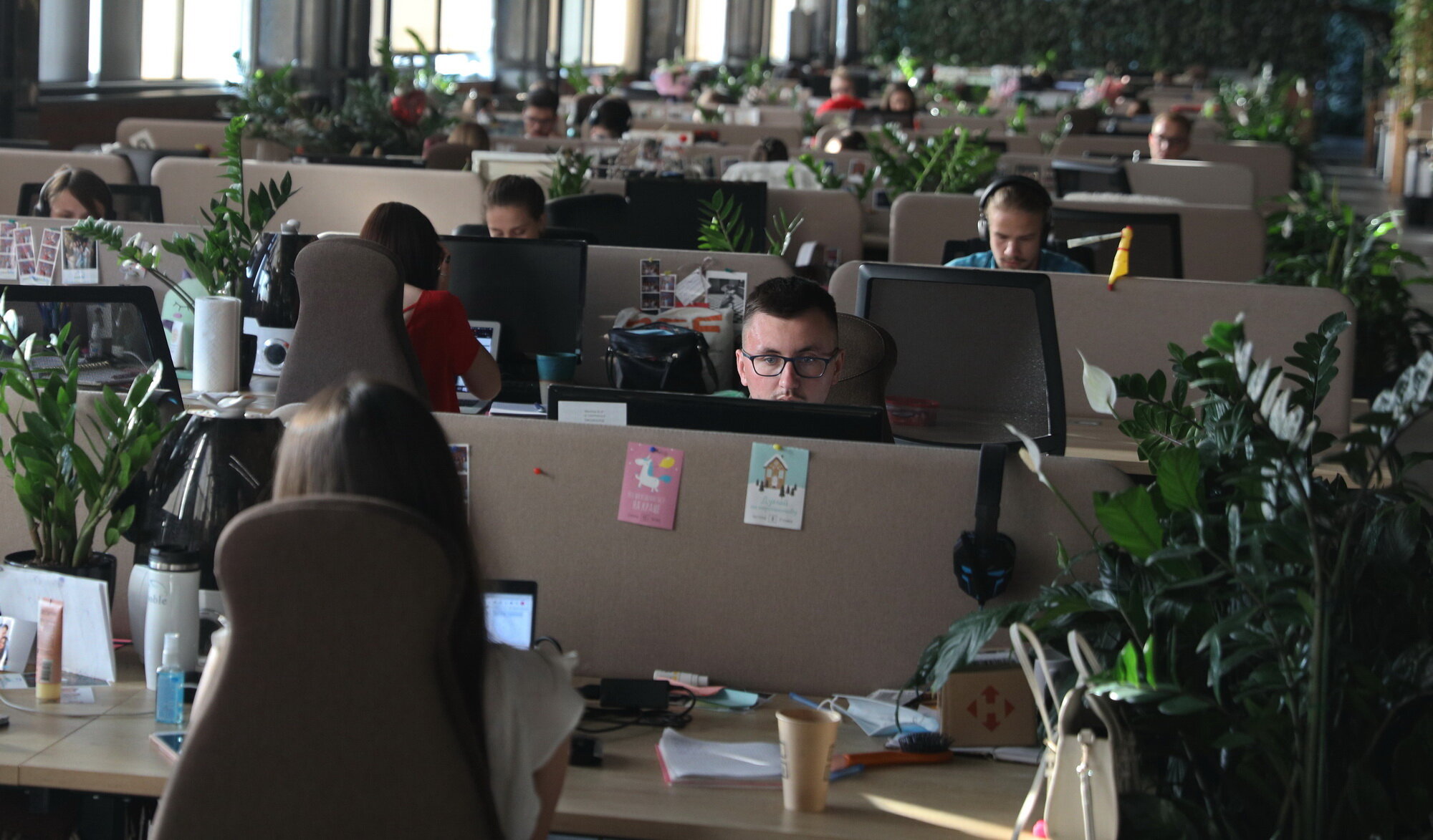 Employees of the job search website Jooble work in Jooble&#8217;s headquarters in Kyiv on Sept. 16, 2020. They develop a platform that makes a tedious quest for a job easier because its algorithm analyzes users’ behavior and offers exactly what they need.