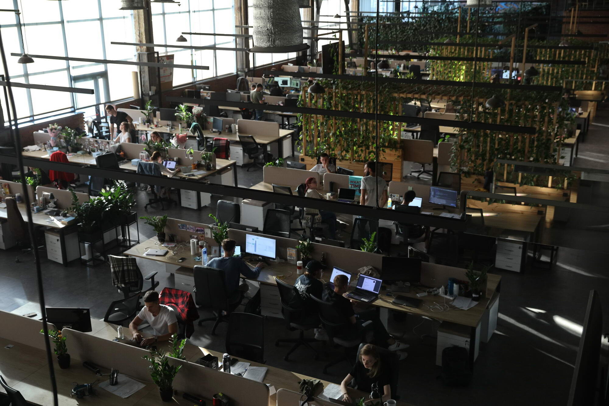Employees of the job search website Jooble work in Jooble headquarters in Kyiv on Sept. 16, 2020. Jooble employs over 500 specialists and works in 71 countries. Although Jooble is a global company, it is registered in Ukraine and pays taxes in the country. 