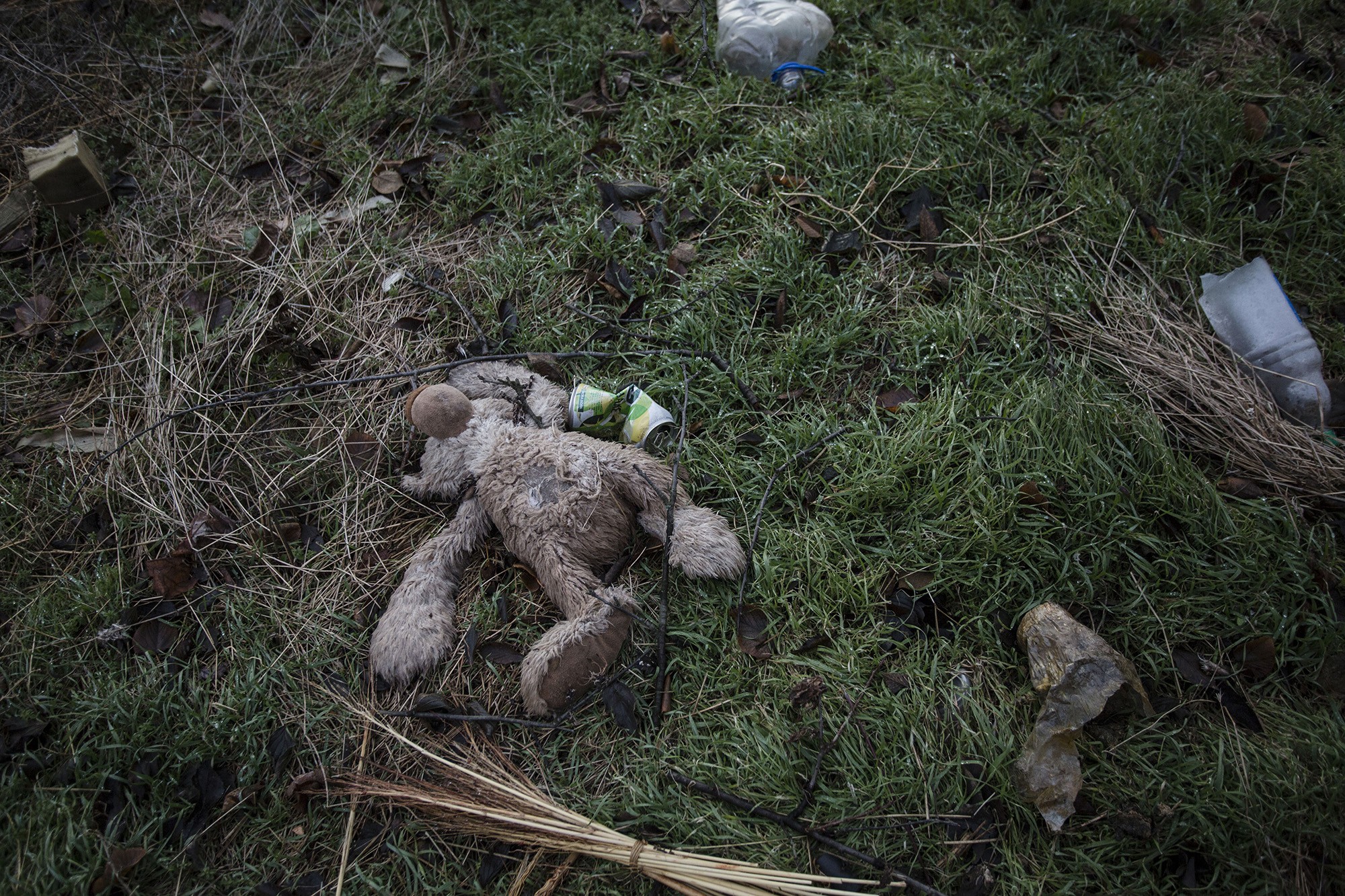 A toy is lying on the ground near the abandoned house in Verkhniotoretske, Donetsk Oblast on Nov. 29.