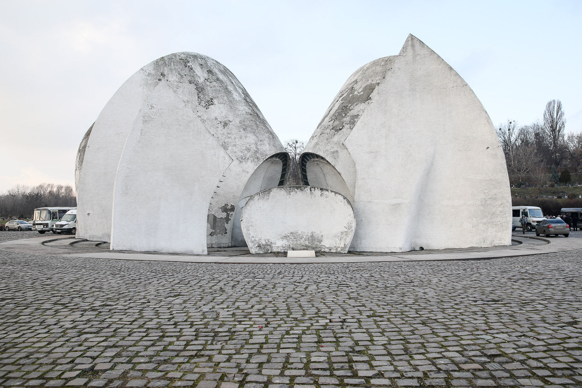 The Kyiv Crematorium is located in the Memory Park at the back of Baikove Cemetery in Kyiv.