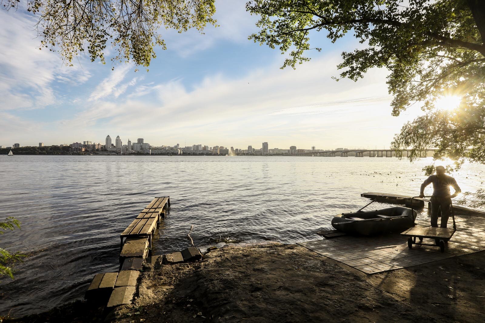 A view of Dnipro River on Oct. 6, 2020.