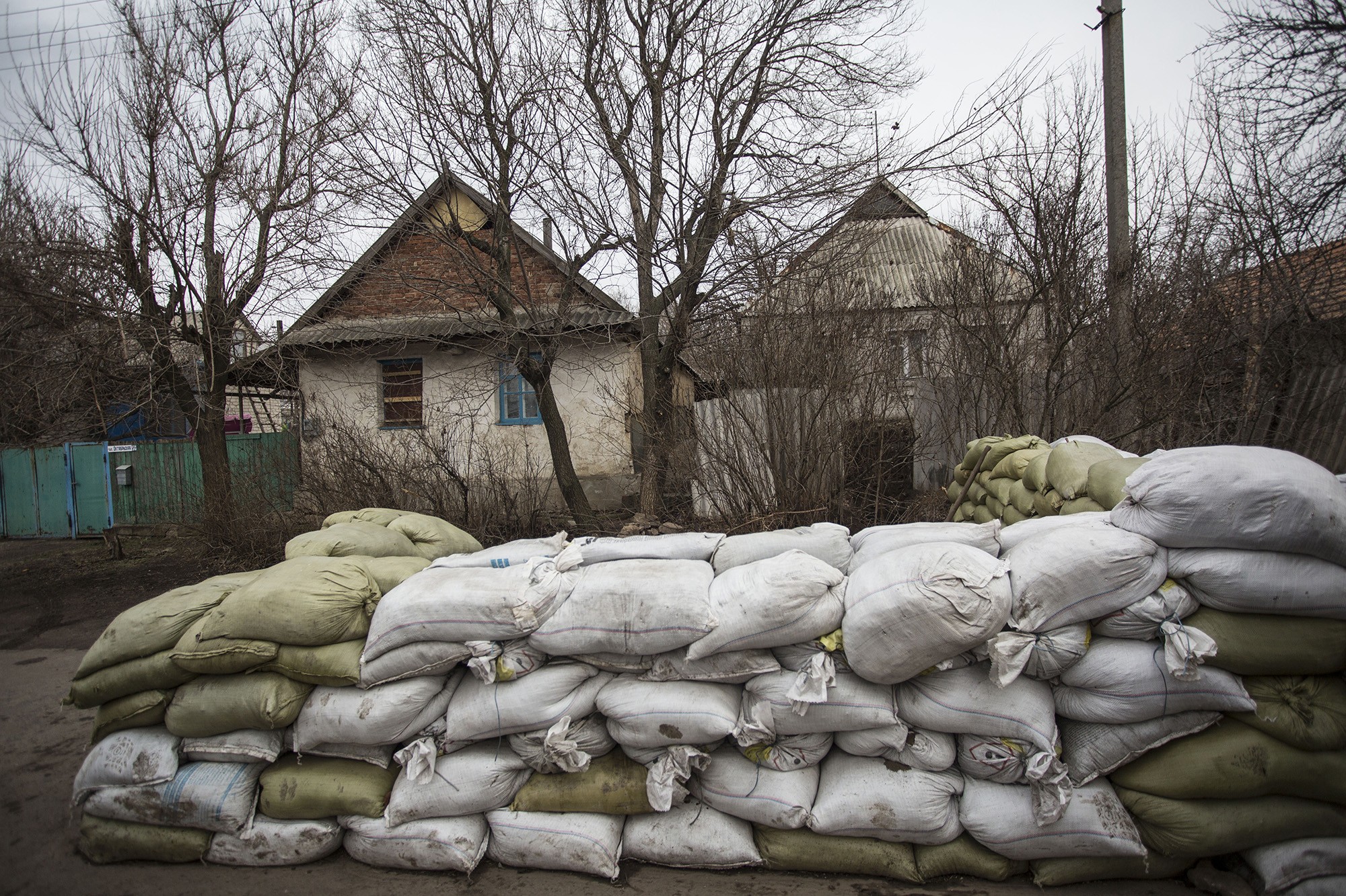 A view to a street in Verkhniotoretske, Donetsk Oblast on Nov. 29.