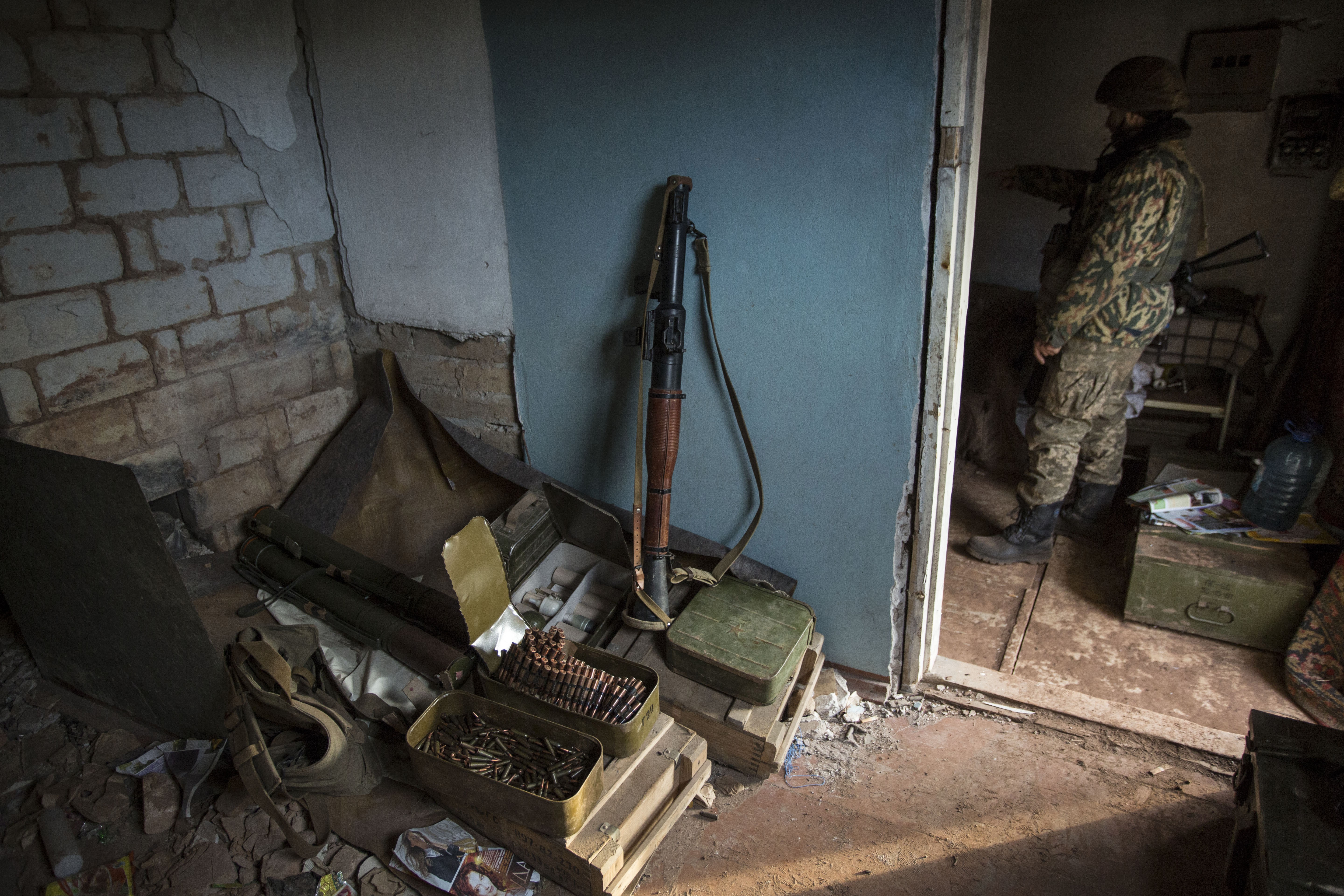 Inside a military redoubt in Verkhniotoretske, Donetsk Oblast on Nov. 29.