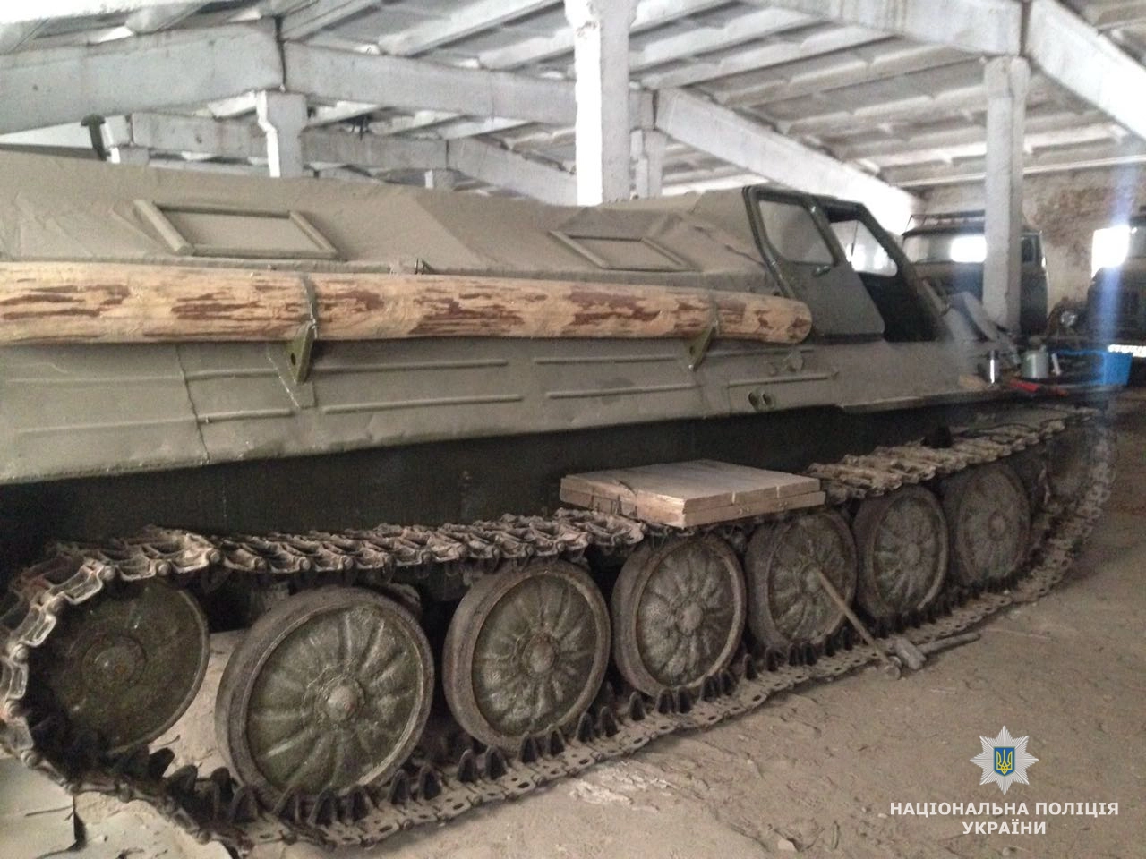 Military hardware found by National Police that was allegedly plundered from military bases and put up for sale.