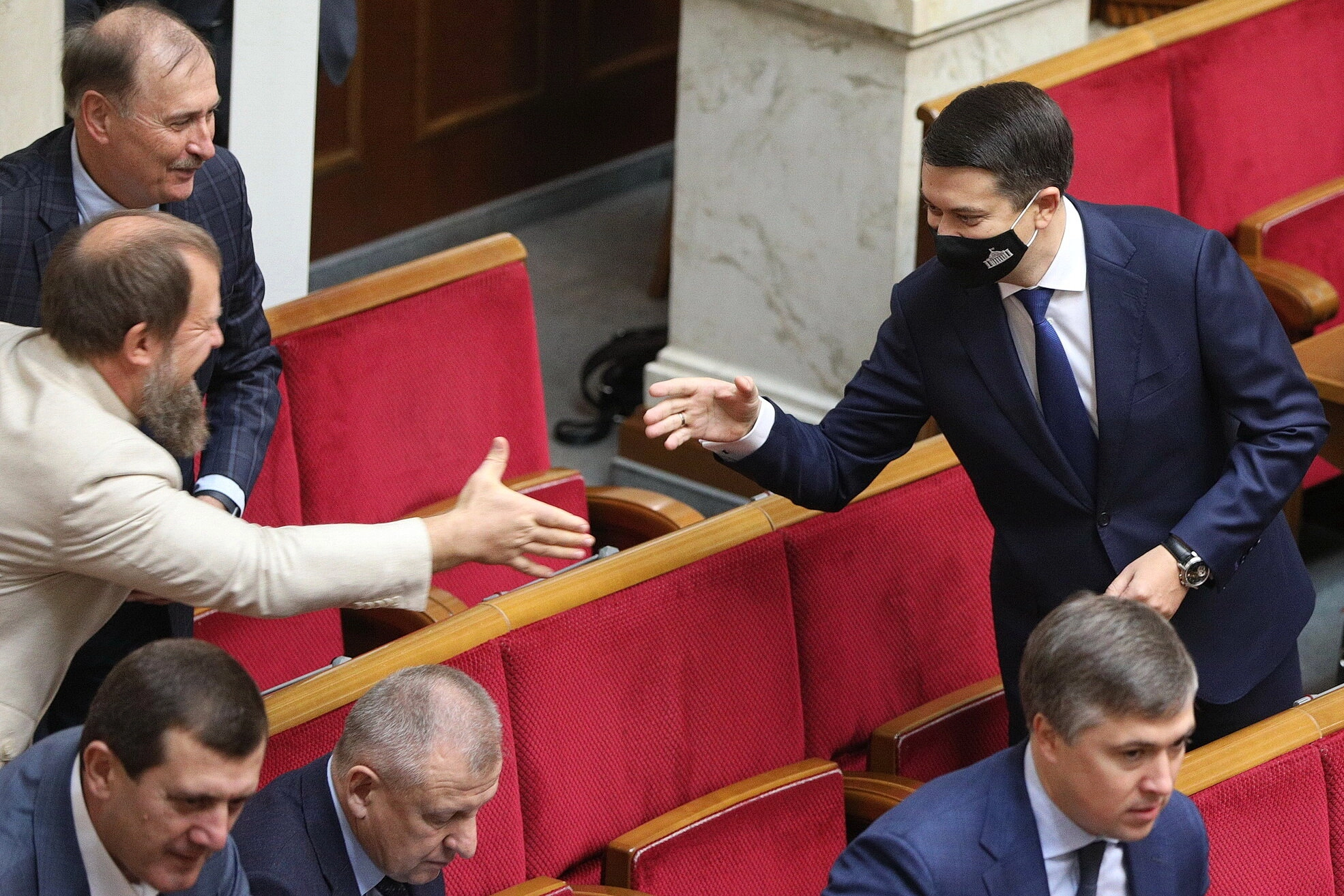 Speaker of Parliament Dmytro Razumkov on Oct. 7, 2021 at the Ukrainian parliament session in Kyiv.