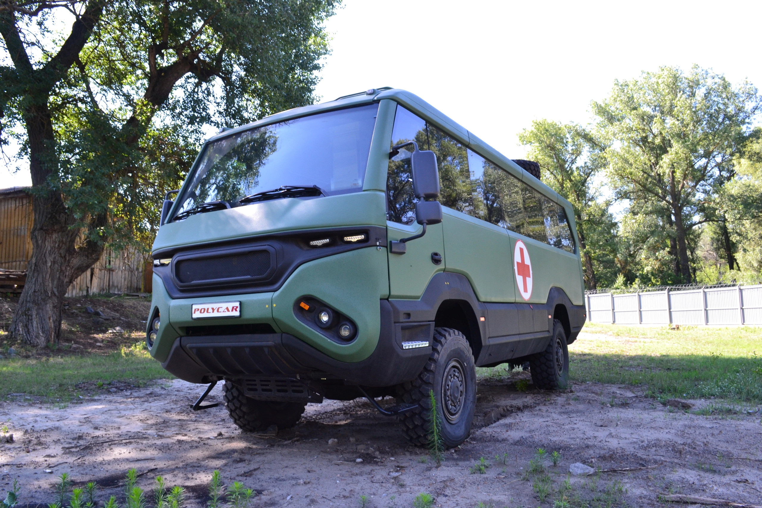 An ambulance version of the Tursus Praetorian bus sold to the National Guard of Ukraine. Its creators claim it can fit up to 12 wounded patients and some medical staff. (Torsus)