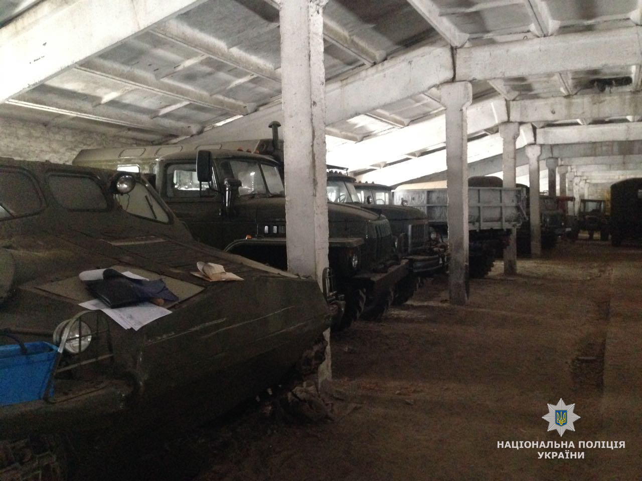 Military hardware found by National Police that was allegedly plundered from military bases and put up for sale.