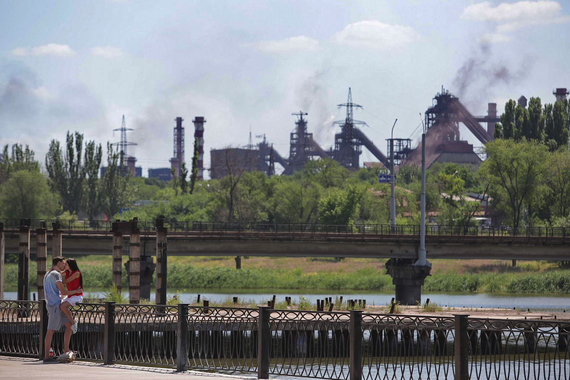 A view of the ArcelorMittal Kryvyi Rih blast furnaces on June 7, 2018.