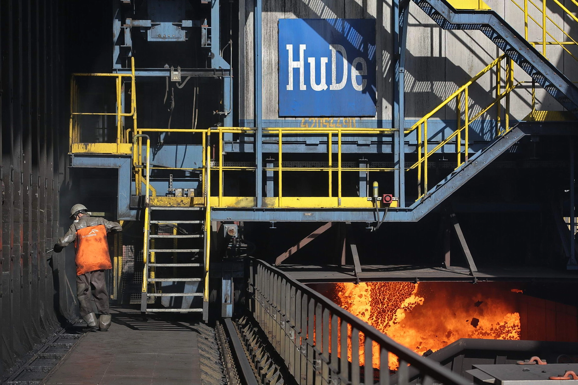 Workers operate a coking plant built in 2013 at ArcelorMittal Kryvyi Rih, constructed as a part of the company&#8217;s strategy to modernize the steel mill. 