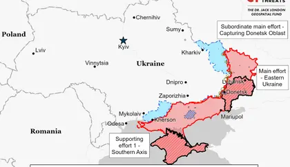 تقييم الحملة الهجومية الروسية  في أوكرانيا خلال اليوم الأخير من قبل المعهد الأمريكي لدراسة الحرب