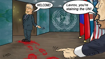 Lavrov Leaves Bloody Footprints at the UN