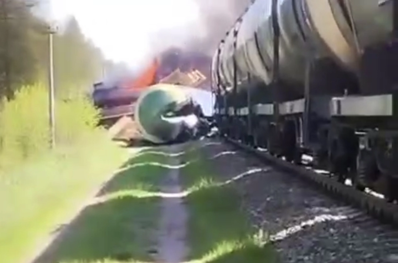 Russian Freight Train Derails After Hitting ‘Explosive Device’