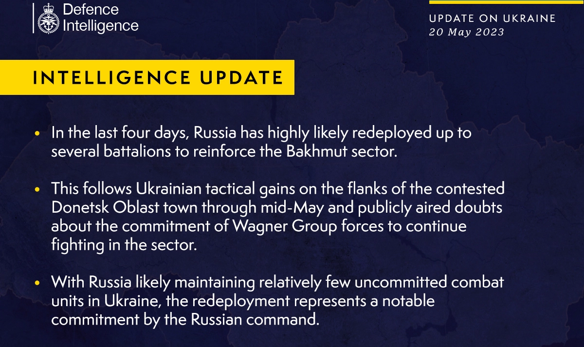 UK Defense Intelligence Update on the Situation in Ukraine - 20 May