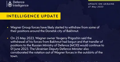 British Defence Intelligence Update Ukraine 27 May 2023