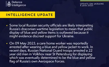 British Defence Intelligence Update Ukraine 4 June 2023