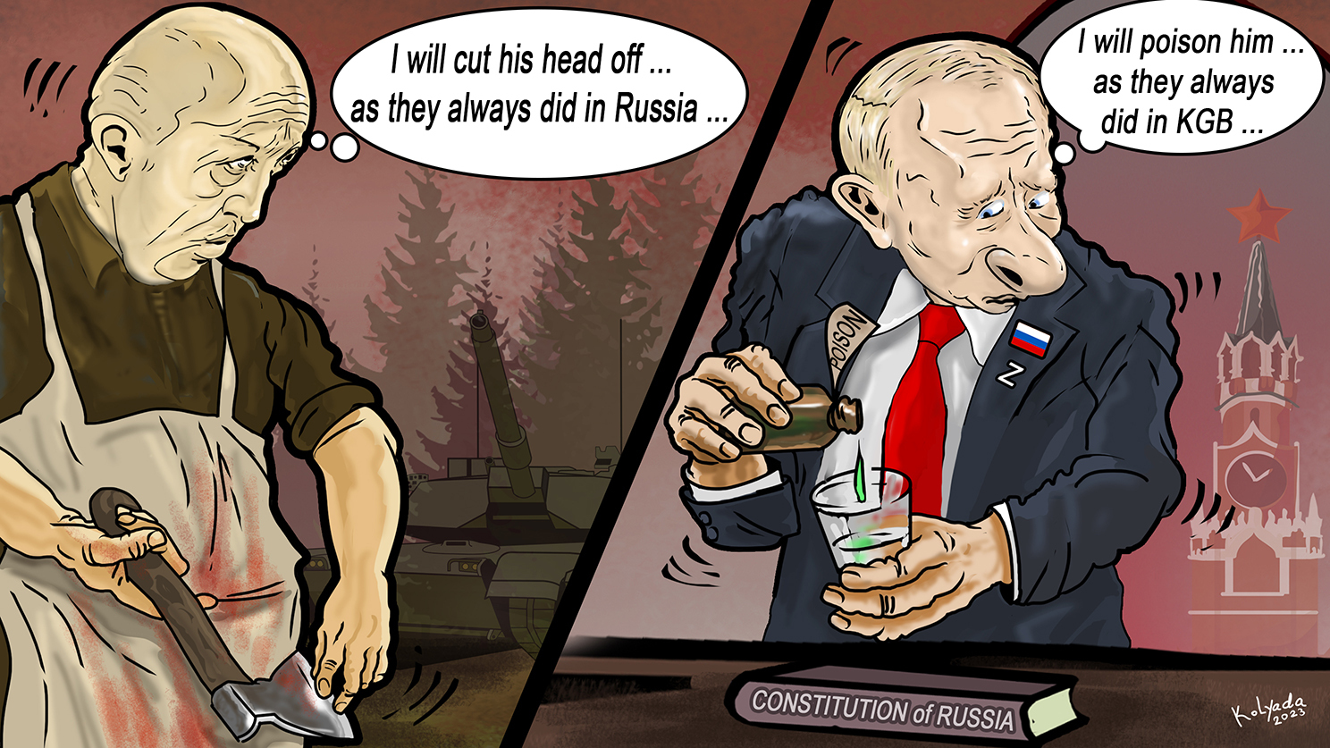 CARTOON: Prigozhin and Putin: Before and After