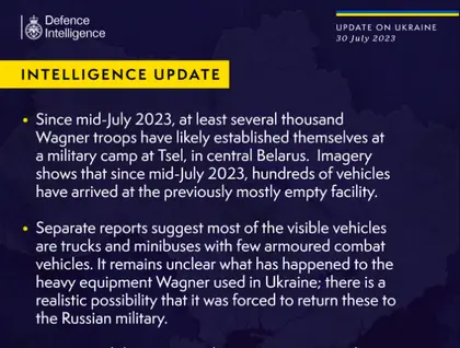 British Defence Intelligence Update Ukraine 30 July 2023